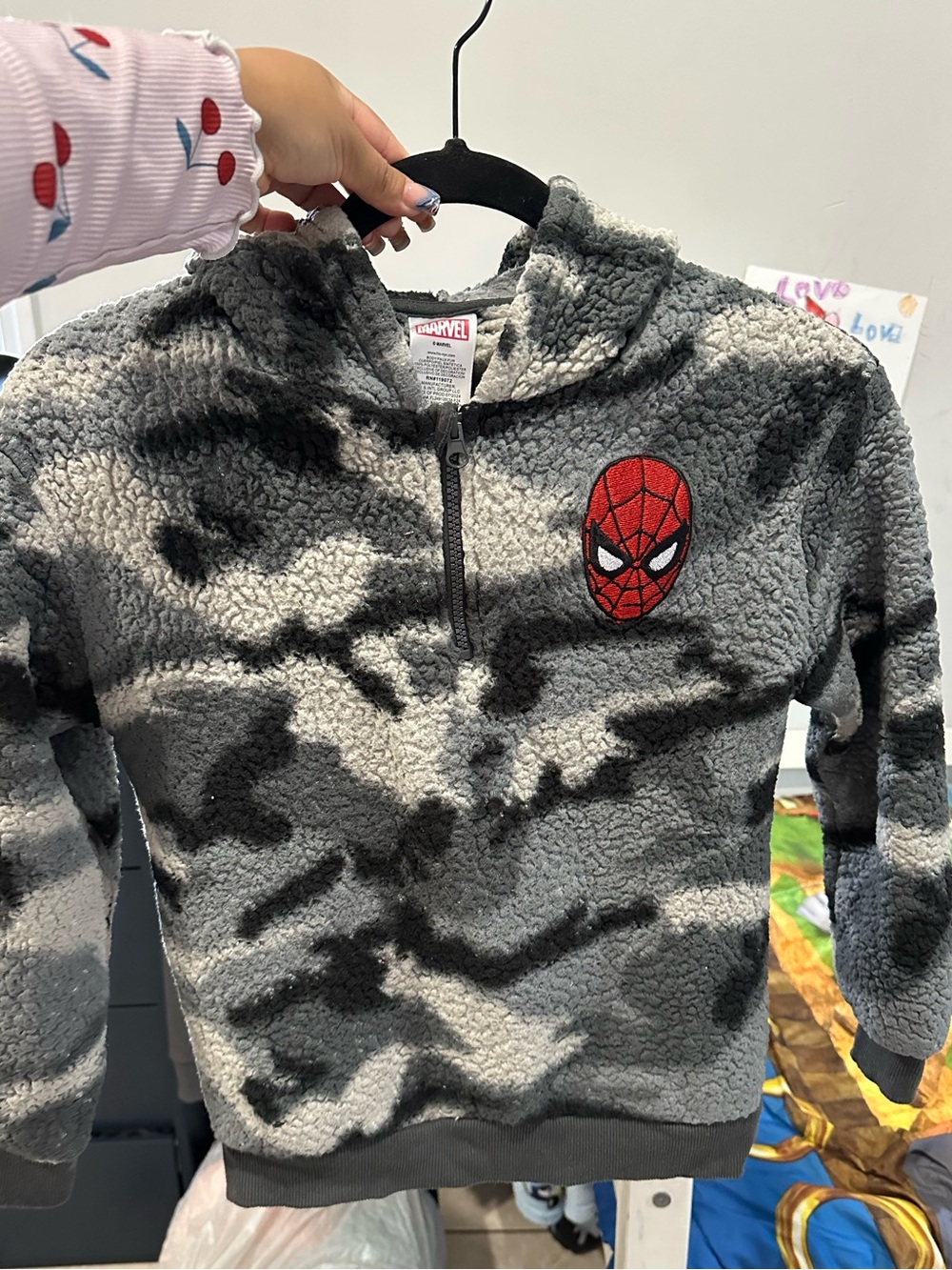 Boys Spider-Man fuzzy sweater